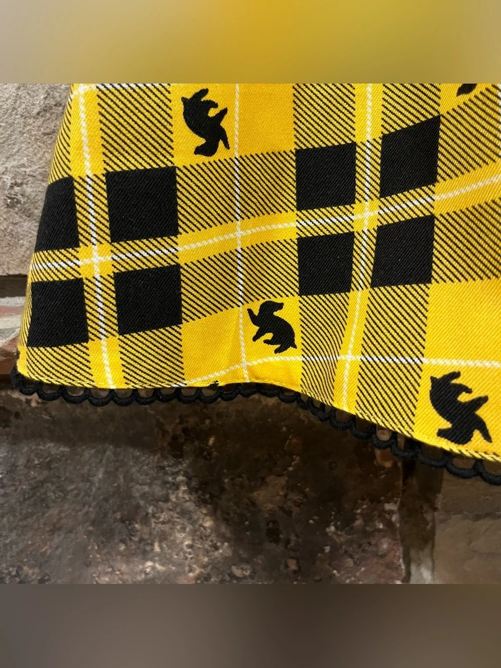 Harry Potter Hufflepuff House Yellow and Black Plaid Skater Skirt